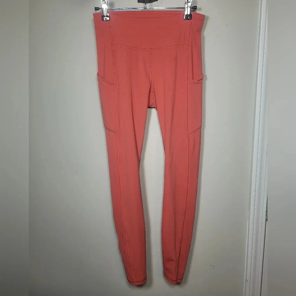 Lululemon Fast & Free 7/8 Tight II Nulux Leggings Red Orange sz 4 - Picture 3 of 12